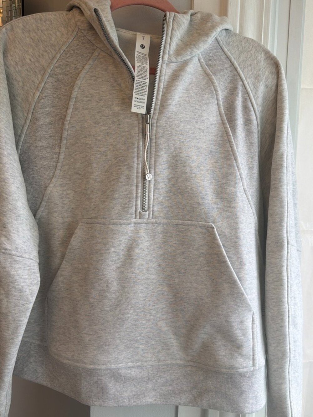 Lululemon Scuba Half Zip Hoodie light gray. Women's size Small athletic winter